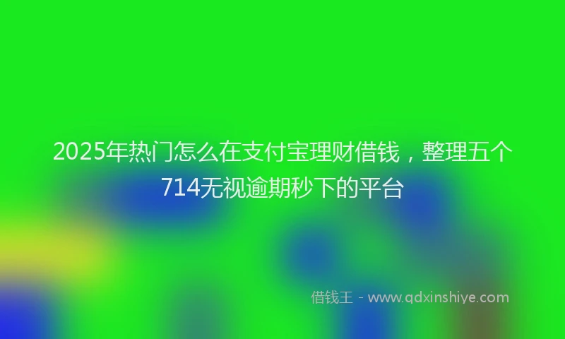 2025年热门怎么在支付宝理财借钱，整理五个714无视逾期秒下的平台