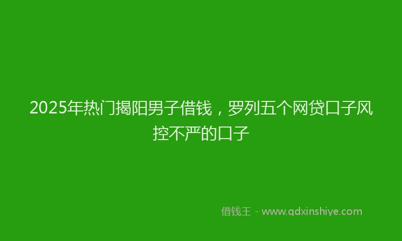 2025年热门揭阳男子借钱，罗列五个网贷口子风控不严的口子