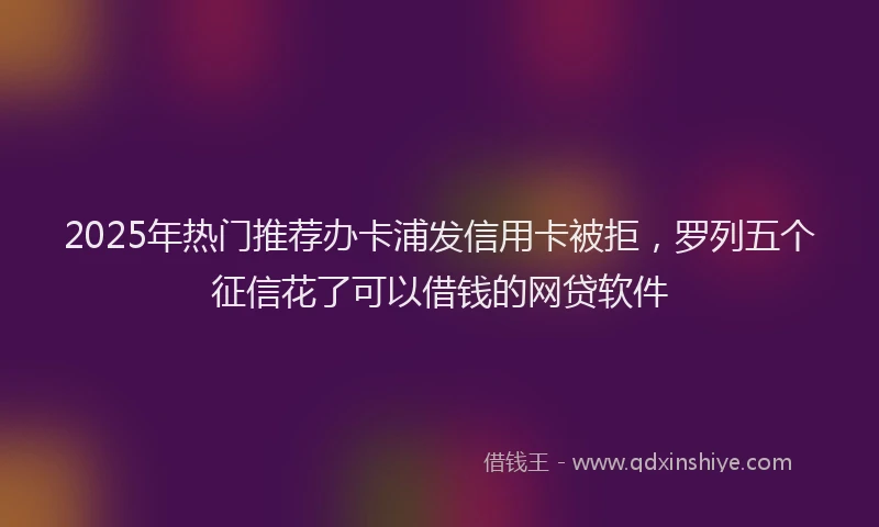 2025年热门推荐办卡浦发信用卡被拒，罗列五个征信花了可以借钱的网贷软件
