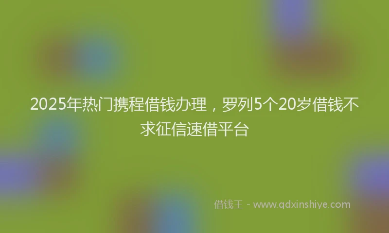 2025年热门携程借钱办理，罗列5个20岁借钱不求征信速借平台