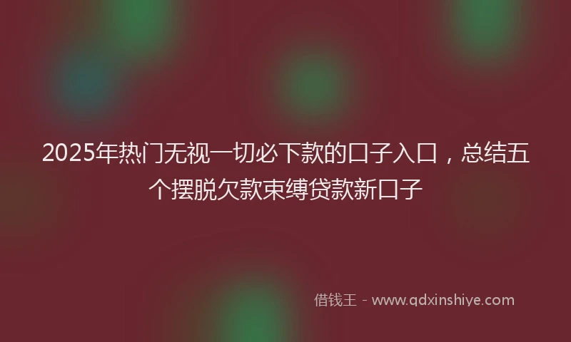 2025年热门无视一切必下款的口子入口，总结五个摆脱欠款束缚贷款新口子