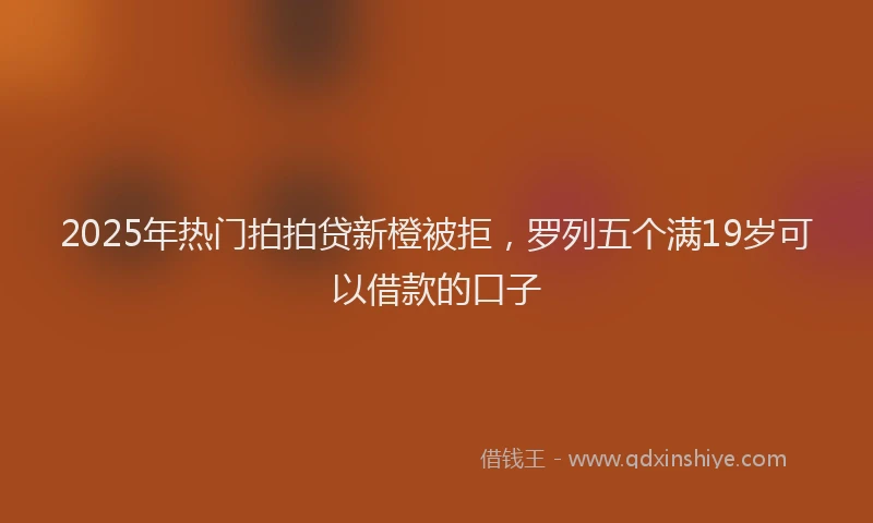2025年热门拍拍贷新橙被拒，罗列五个满19岁可以借款的口子