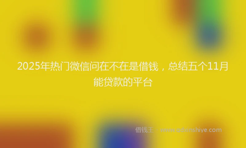 2025年热门微信问在不在是借钱，总结五个11月能贷款的平台