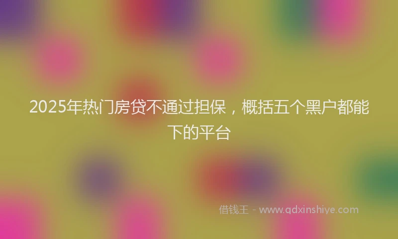 2025年热门房贷不通过担保，概括五个黑户都能下的平台