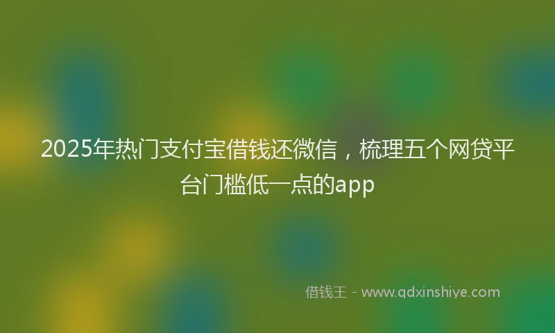 2025年热门支付宝借钱还微信，梳理五个网贷平台门槛低一点的app