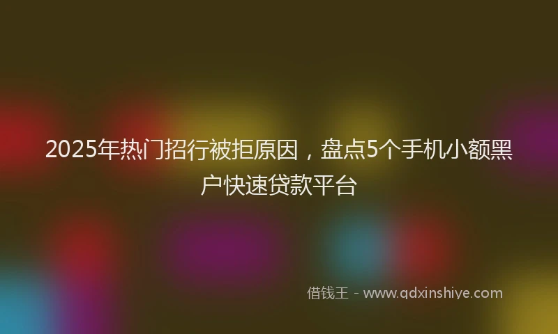 2025年热门招行被拒原因，盘点5个手机小额黑户快速贷款平台