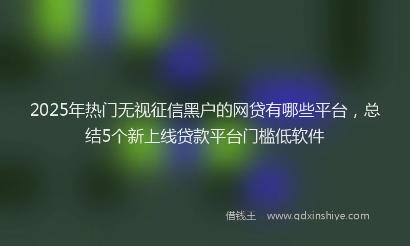 2025年热门无视征信黑户的网贷有哪些平台，总结5个新上线贷款平台门槛低软件