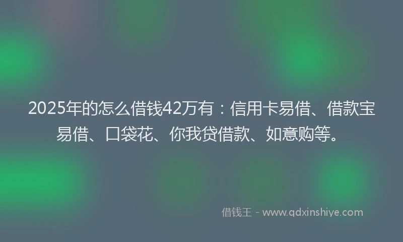 2025年的怎么借钱42万有：信用卡易借、借款宝易借、口袋花、你我贷借款、如意购等。