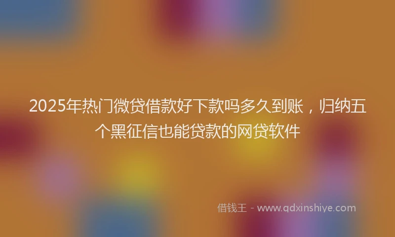 2025年热门微贷借款好下款吗多久到账，归纳五个黑征信也能贷款的网贷软件