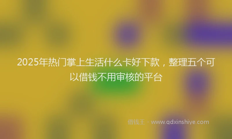 2025年热门掌上生活什么卡好下款，整理五个可以借钱不用审核的平台