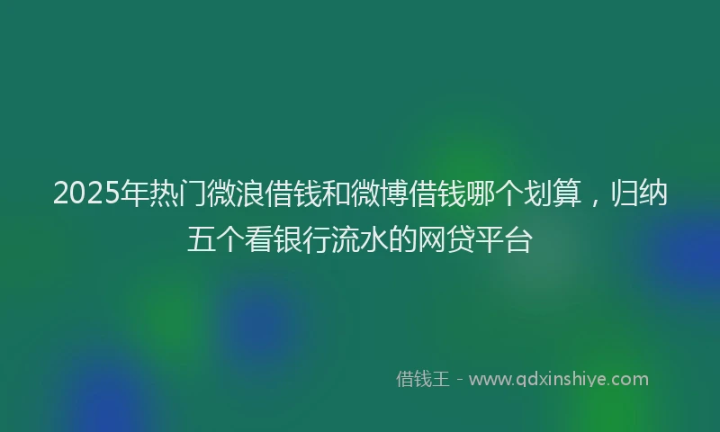 2025年热门微浪借钱和微博借钱哪个划算，归纳五个看银行流水的网贷平台