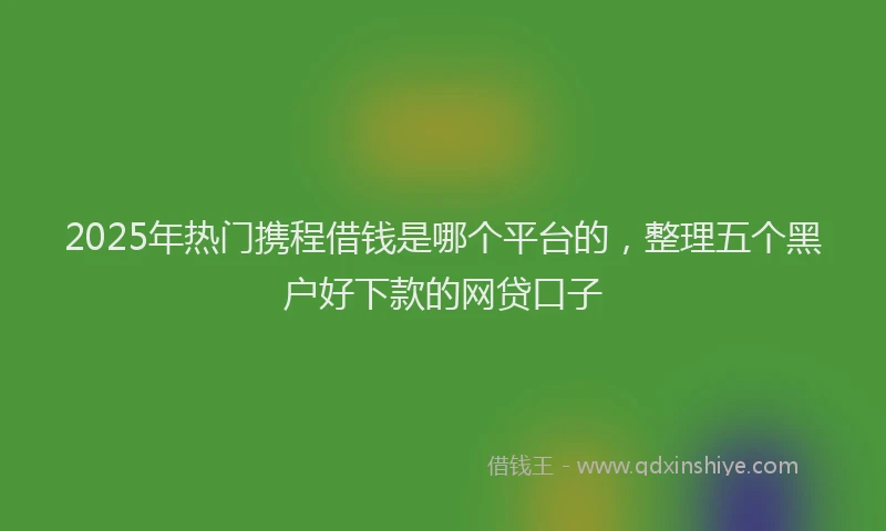 2025年热门携程借钱是哪个平台的，整理五个黑户好下款的网贷口子