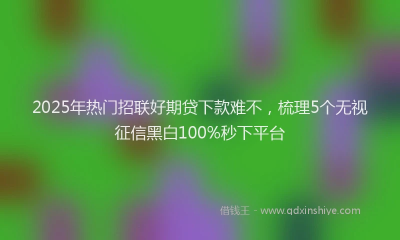 2025年热门招联好期贷下款难不，梳理5个无视征信黑白100%秒下平台