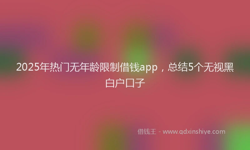 2025年热门无年龄限制借钱app，总结5个无视黑白户口子