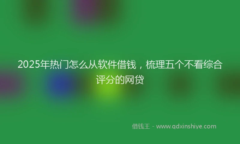 2025年热门怎么从软件借钱，梳理五个不看综合评分的网贷