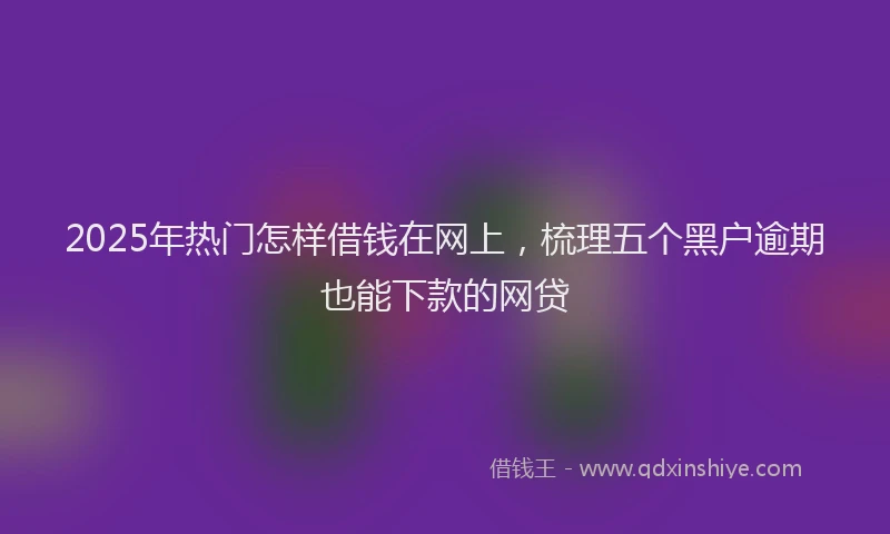 2025年热门怎样借钱在网上，梳理五个黑户逾期也能下款的网贷