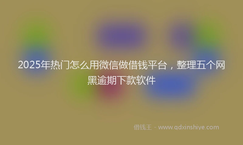 2025年热门怎么用微信做借钱平台，整理五个网黑逾期下款软件