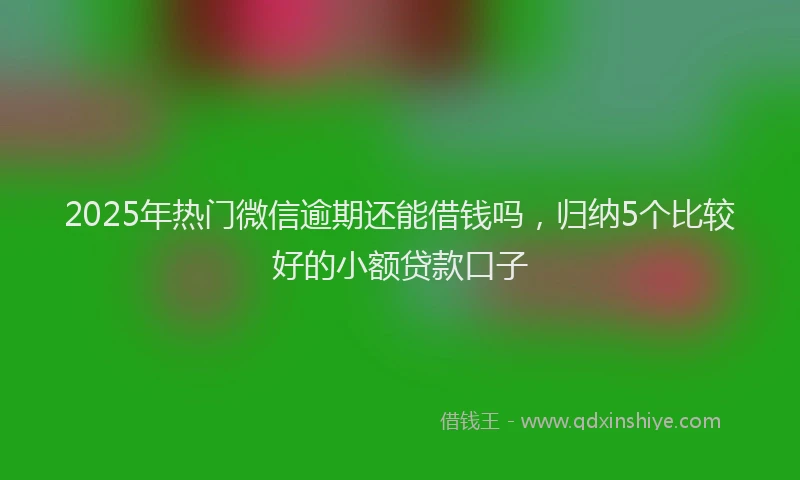 2025年热门微信逾期还能借钱吗，归纳5个比较好的小额贷款口子