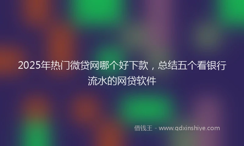 2025年热门微贷网哪个好下款，总结五个看银行流水的网贷软件