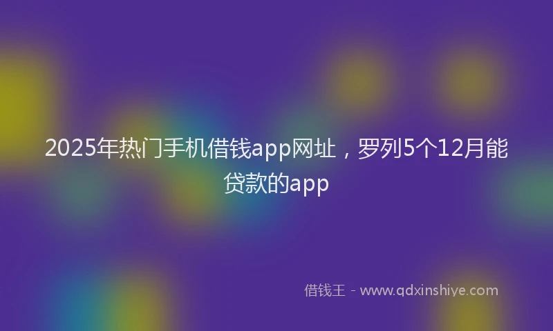 2025年热门手机借钱app网址，罗列5个12月能贷款的app