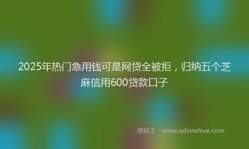 2025年热门急用钱可是网贷全被拒，归纳五个芝麻信用600贷款口子