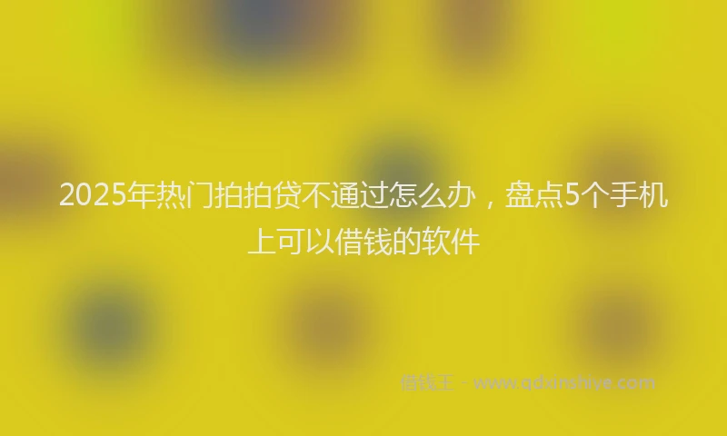 2025年热门拍拍贷不通过怎么办，盘点5个手机上可以借钱的软件