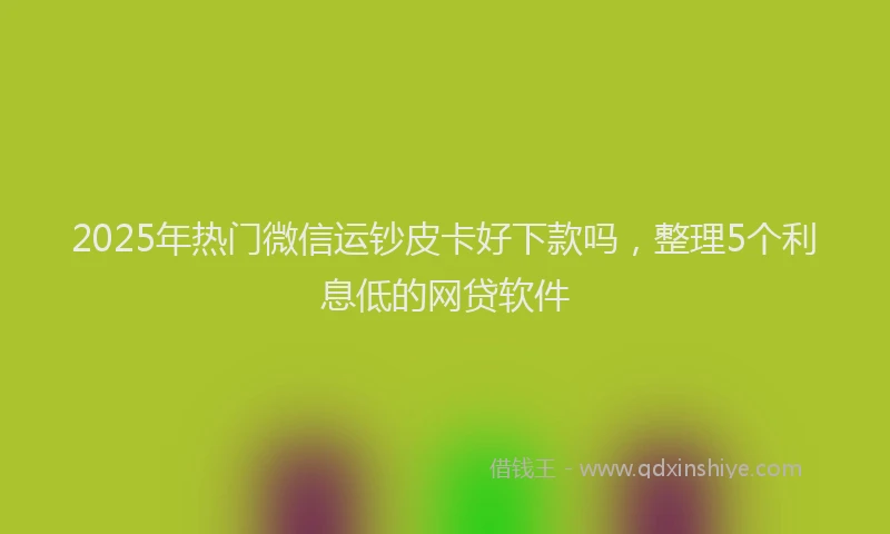 2025年热门微信运钞皮卡好下款吗，整理5个利息低的网贷软件