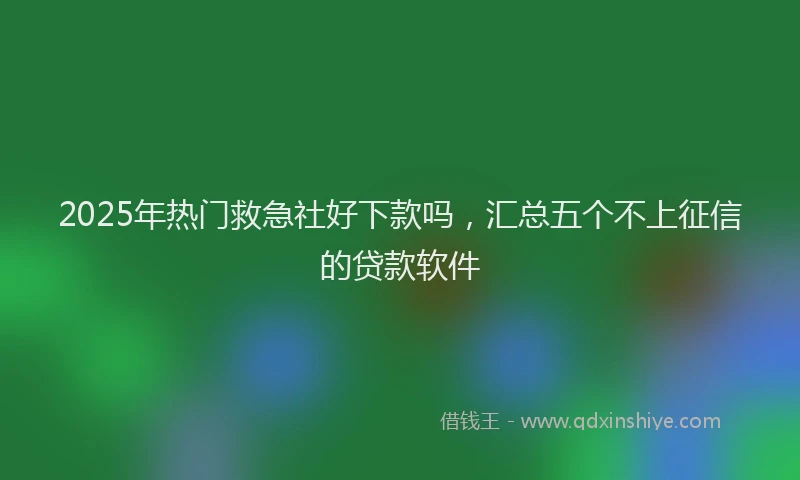 2025年热门救急社好下款吗，汇总五个不上征信的贷款软件