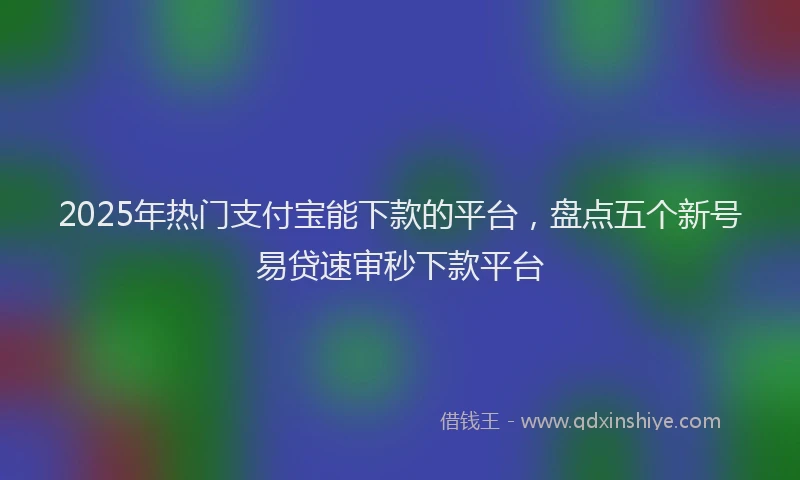 2025年热门支付宝能下款的平台，盘点五个新号易贷速审秒下款平台