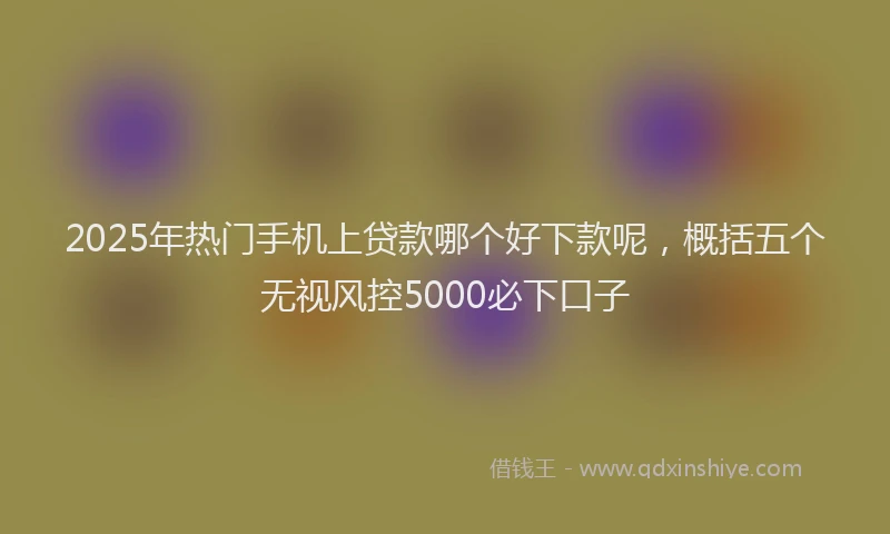 2025年热门手机上贷款哪个好下款呢，概括五个无视风控5000必下口子