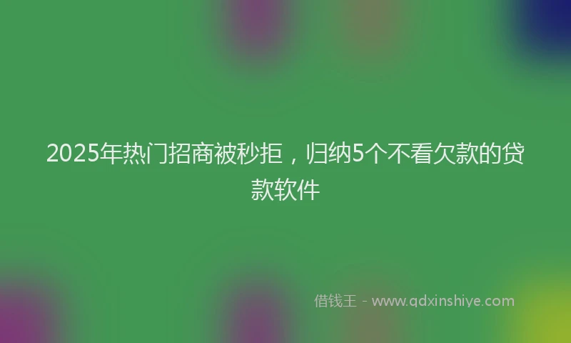 2025年热门招商被秒拒，归纳5个不看欠款的贷款软件