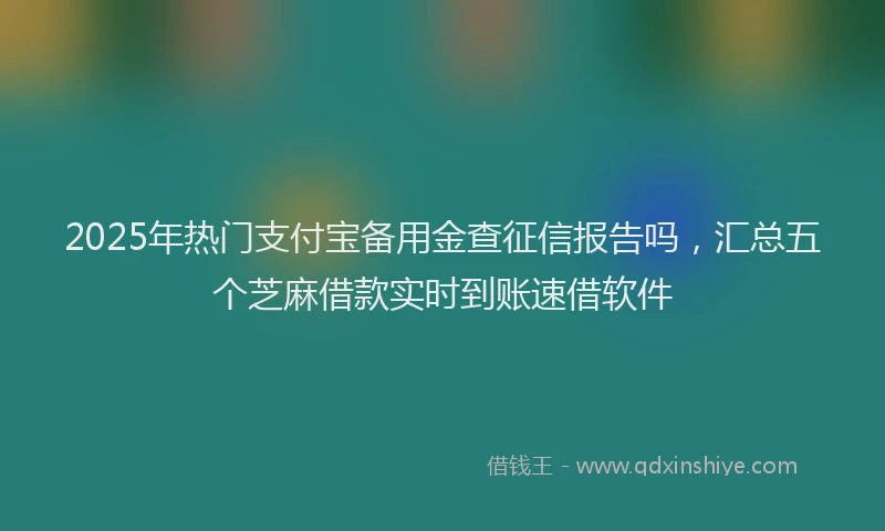 2025年热门支付宝备用金查征信报告吗，汇总五个芝麻借款实时到账速借软件