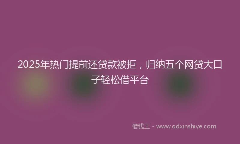 2025年热门提前还贷款被拒，归纳五个网贷大口子轻松借平台