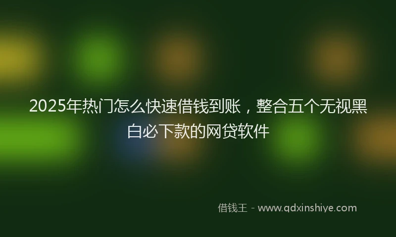 2025年热门怎么快速借钱到账，整合五个无视黑白必下款的网贷软件