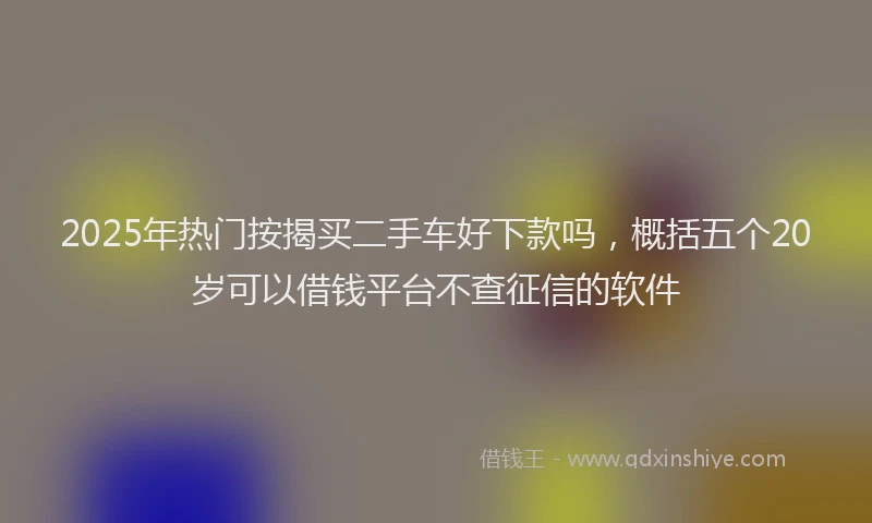 2025年热门按揭买二手车好下款吗，概括五个20岁可以借钱平台不查征信的软件