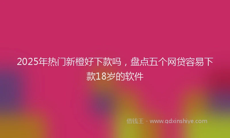 2025年热门新橙好下款吗，盘点五个网贷容易下款18岁的软件