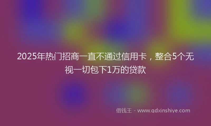 2025年热门招商一直不通过信用卡，整合5个无视一切包下1万的贷款