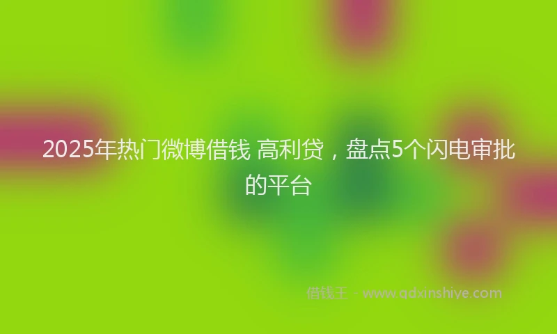 2025年热门微博借钱 高利贷，盘点5个闪电审批的平台