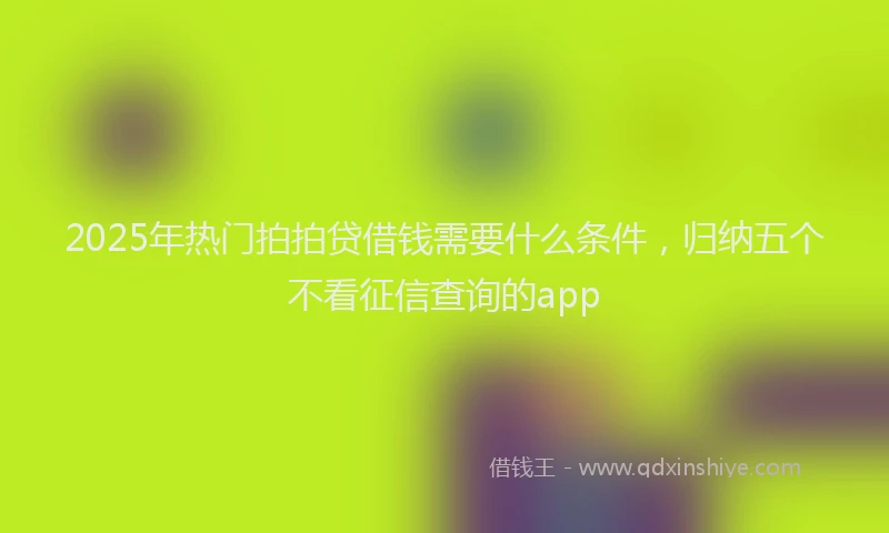 2025年热门拍拍贷借钱需要什么条件，归纳五个不看征信查询的app