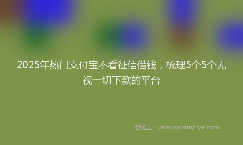 2025年热门支付宝不看征信借钱，梳理5个5个无视一切下款的平台