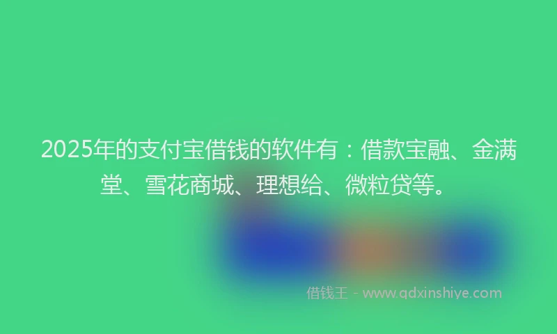 2025年的支付宝借钱的软件有：借款宝融、金满堂、雪花商城、理想给、微粒贷等。