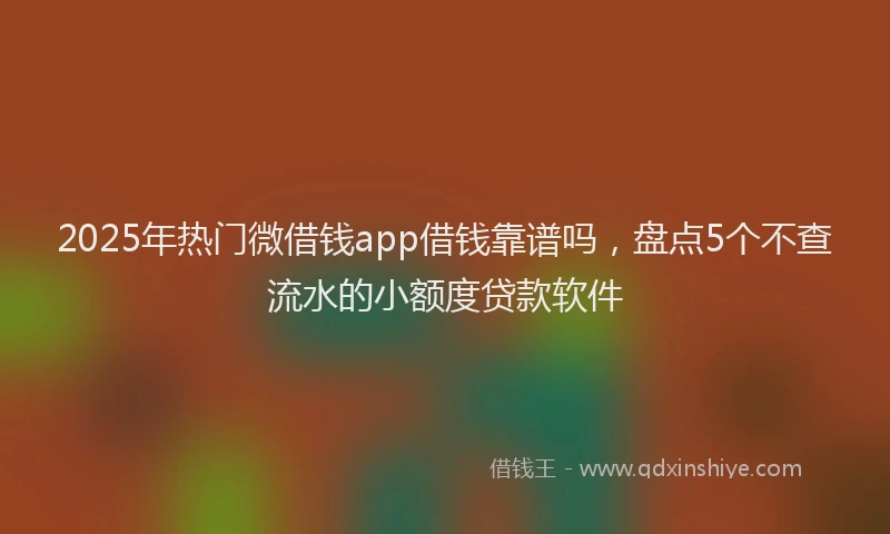 2025年热门微借钱app借钱靠谱吗，盘点5个不查流水的小额度贷款软件