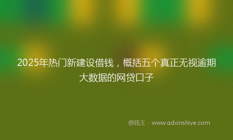 2025年热门新建设借钱，概括五个真正无视逾期大数据的网贷口子
