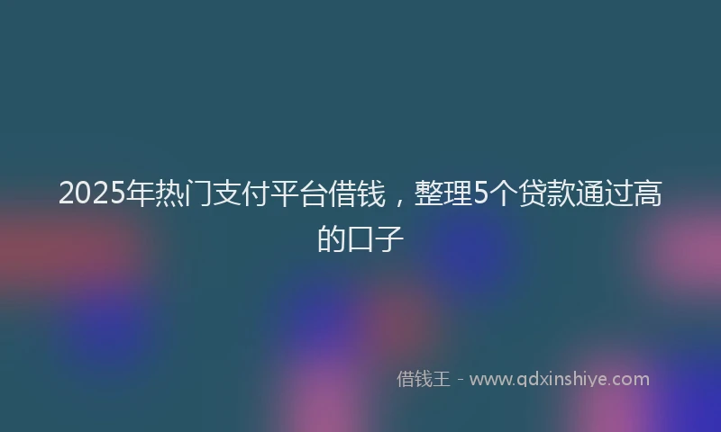 2025年热门支付平台借钱，整理5个贷款通过高的口子