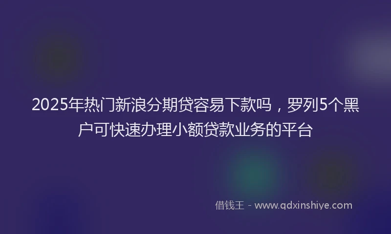 2025年热门新浪分期贷容易下款吗，罗列5个黑户可快速办理小额贷款业务的平台