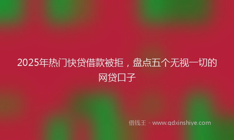 2025年热门快贷借款被拒，盘点五个无视一切的网贷口子