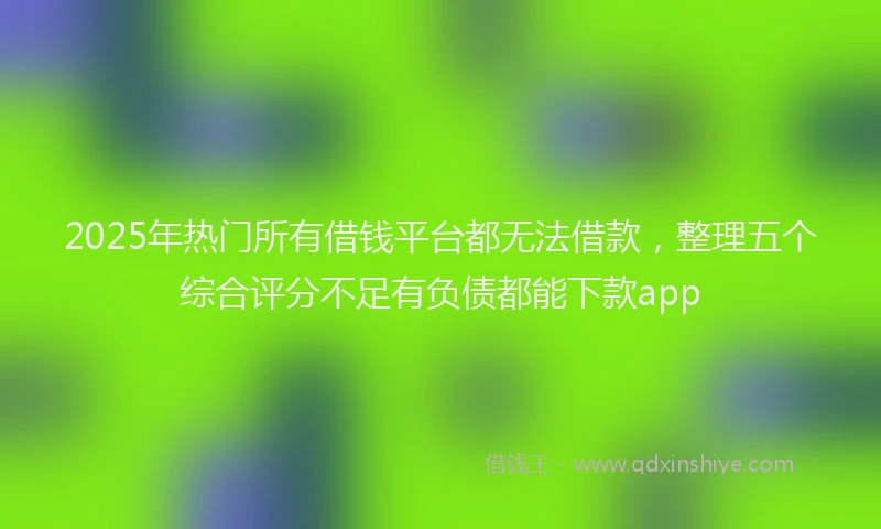 2025年热门所有借钱平台都无法借款，整理五个综合评分不足有负债都能下款app
