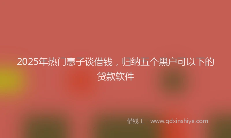 2025年热门惠子谈借钱，归纳五个黑户可以下的贷款软件