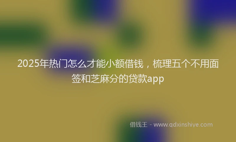 2025年热门怎么才能小额借钱，梳理五个不用面签和芝麻分的贷款app