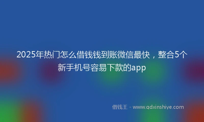 2025年热门怎么借钱钱到账微信最快，整合5个新手机号容易下款的app